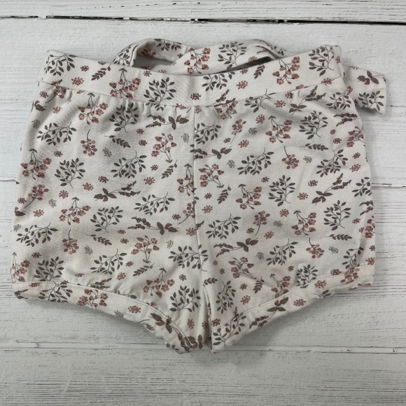 Toddler Girl Belted Floral Patterned Bubble Shorts - Picture 3 of 3